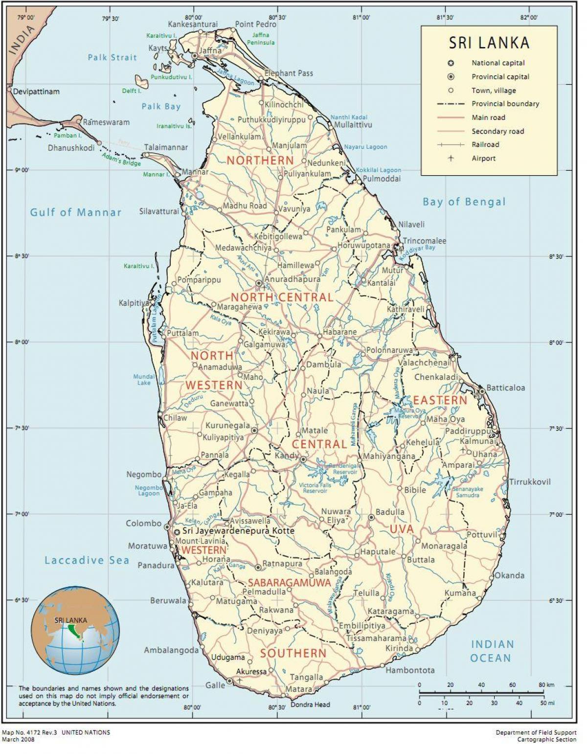 Srí Lanka root térkép