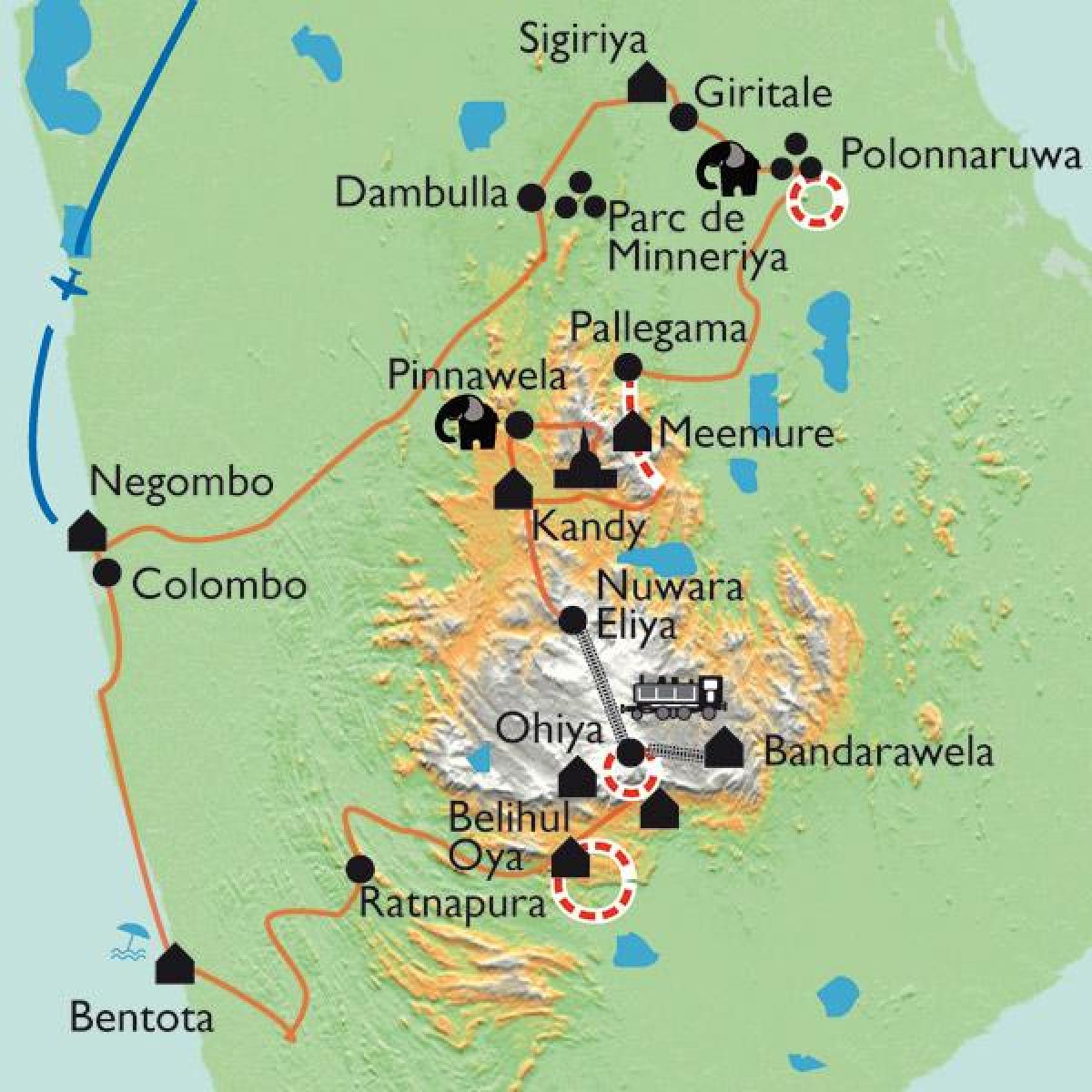 Srí Lanka térkép sigiriya