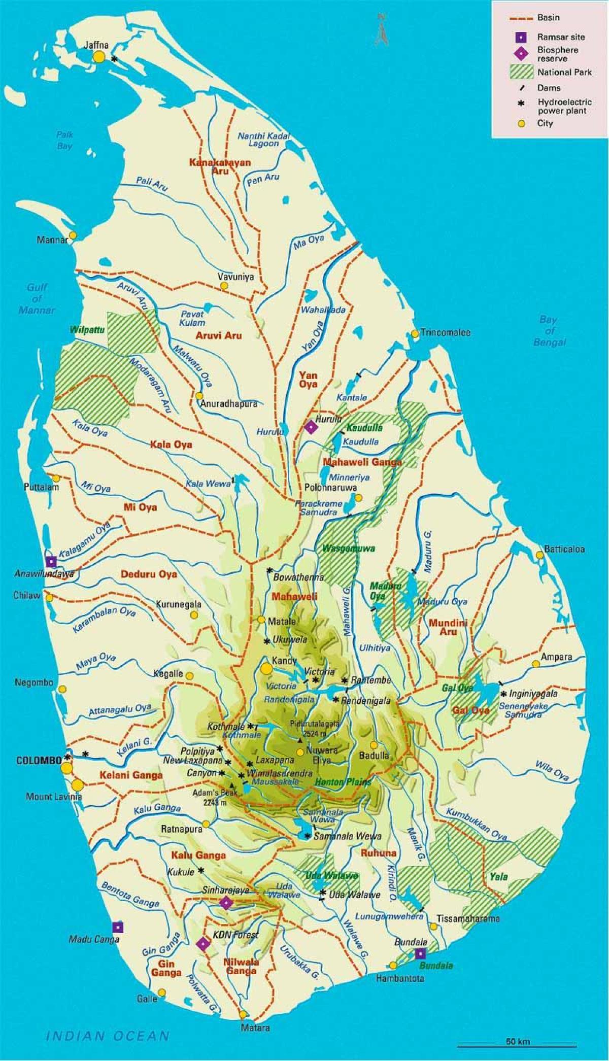 térkép Srí Lanka földrajz