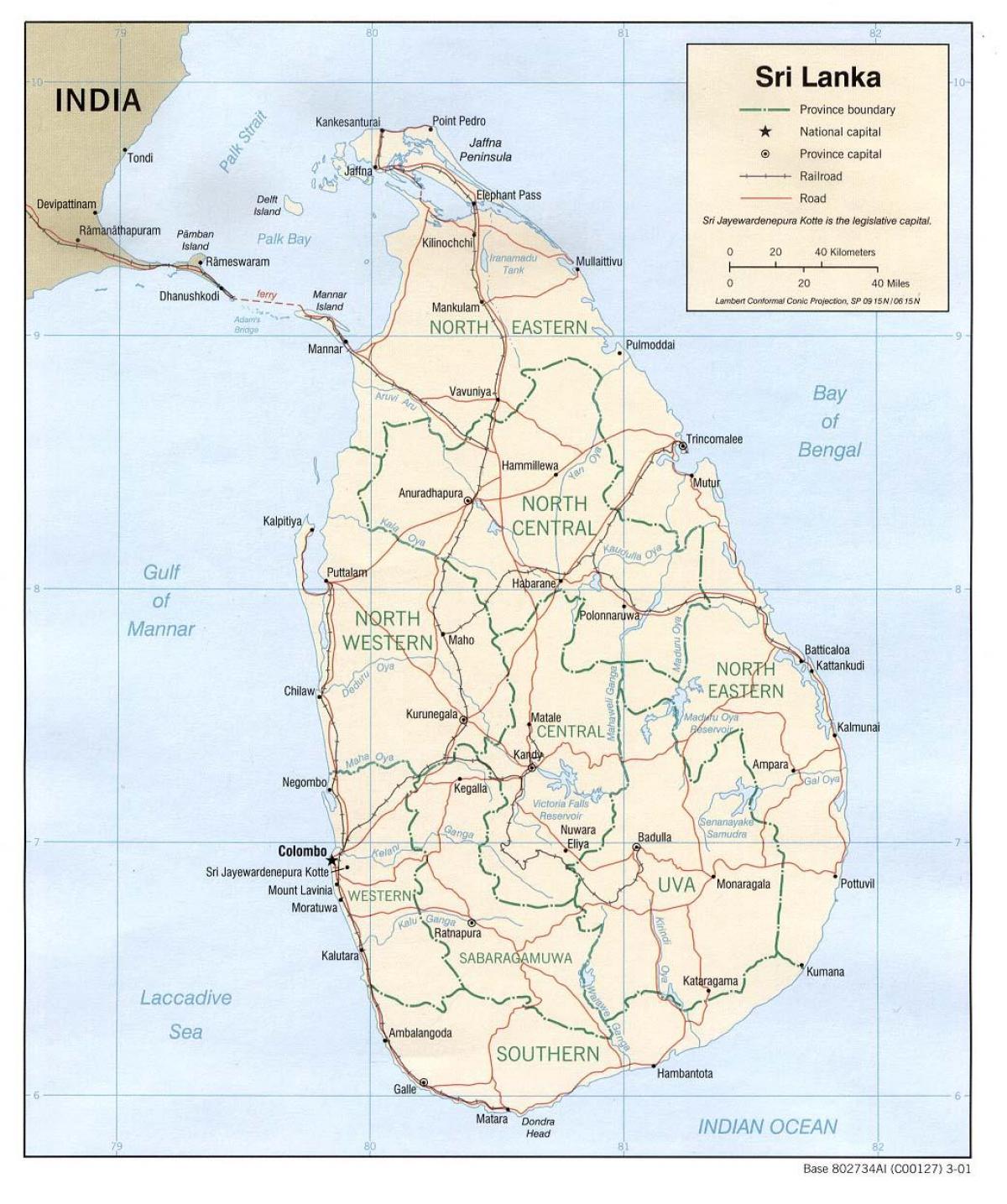 Sri Lanka-i busz térkép
