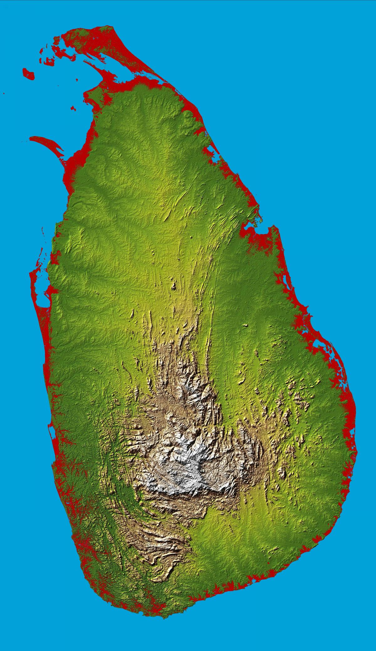 térkép Srí Lanka 3d