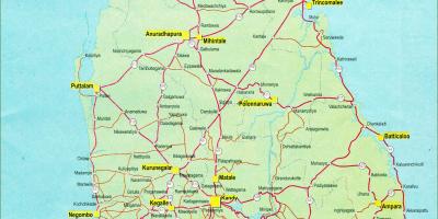Térkép Srí Lanka térkép távolság