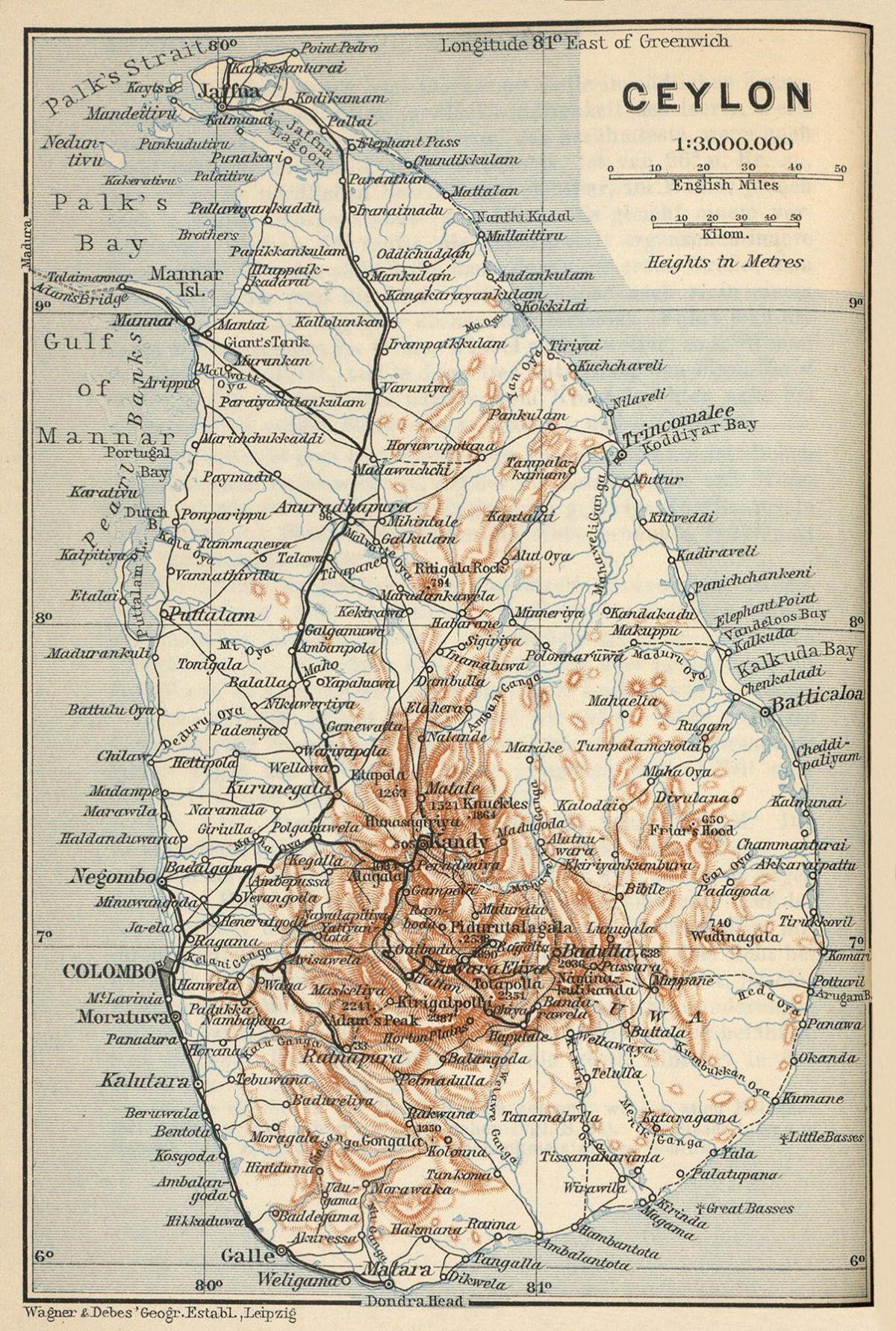 Ceylon térképen