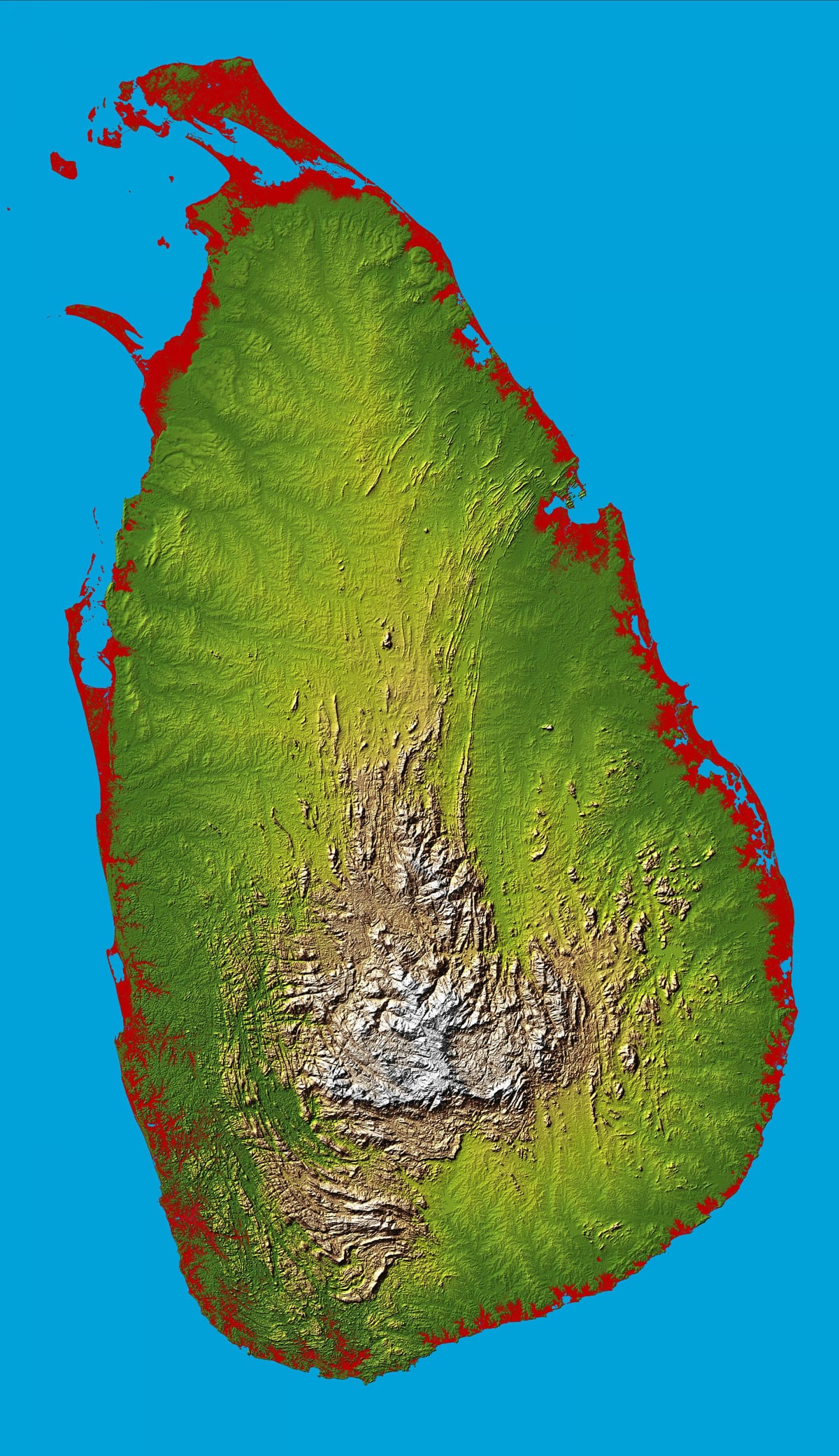 térkép Srí Lanka 3d