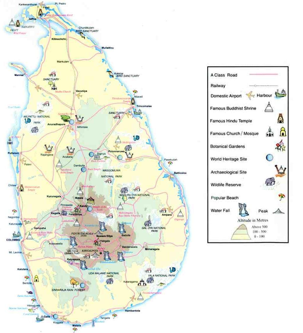térkép Srí Lanka-térkép-információk