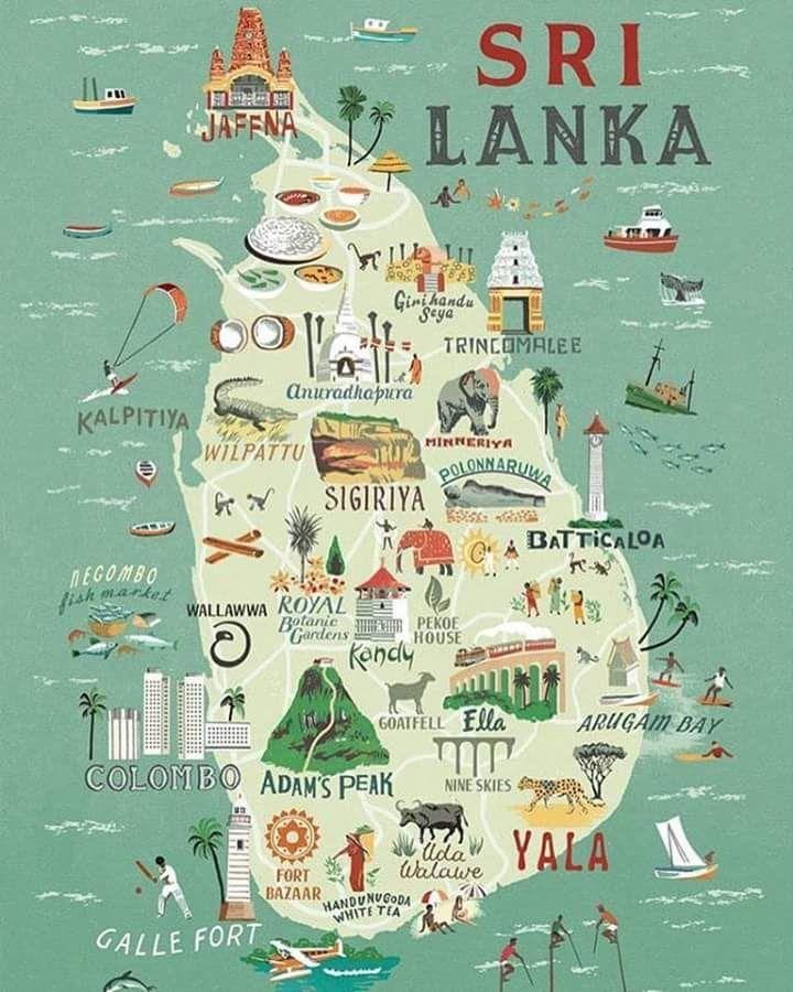 térkép Srí Lanka térkép poszter