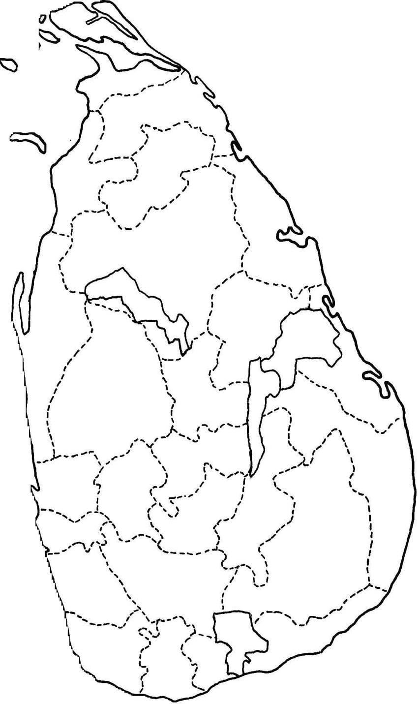 térkép Srí Lanka-i térkép, vonalas rajz