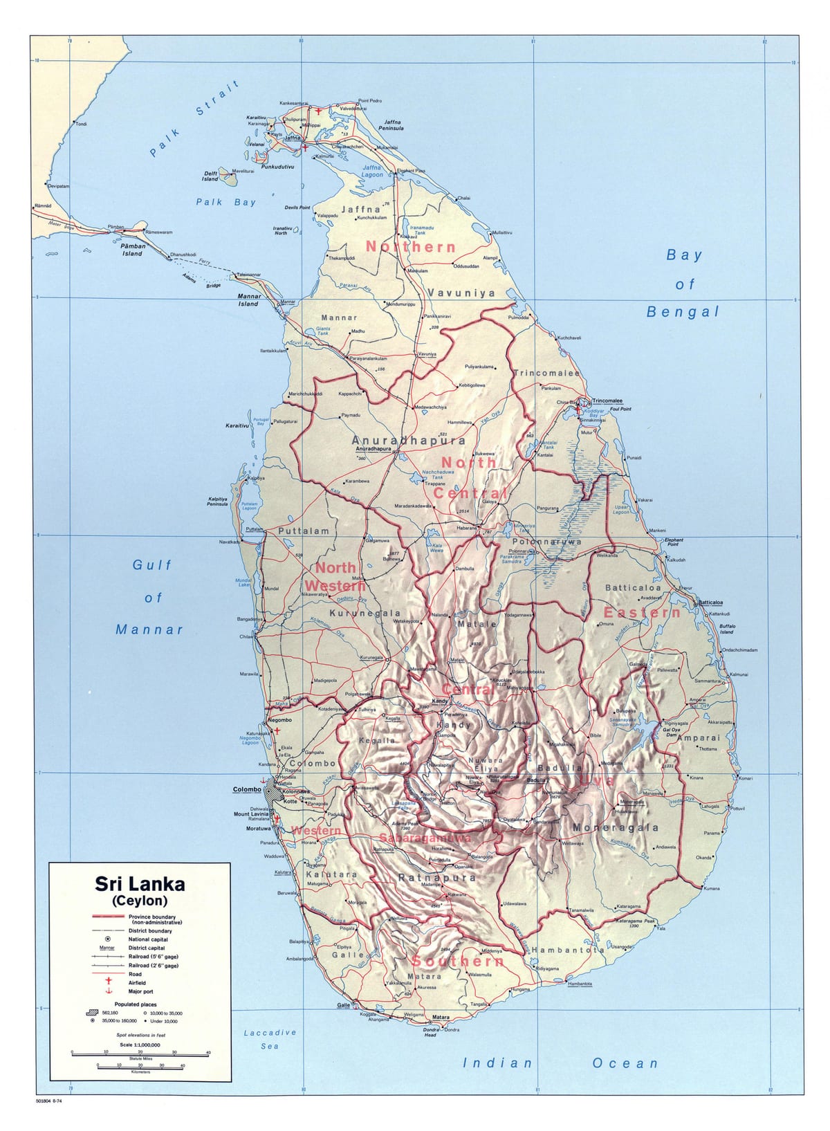 térkép, Srí Lanka, városok