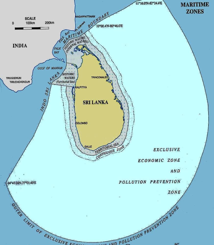 térkép Srí Lanka-tenger