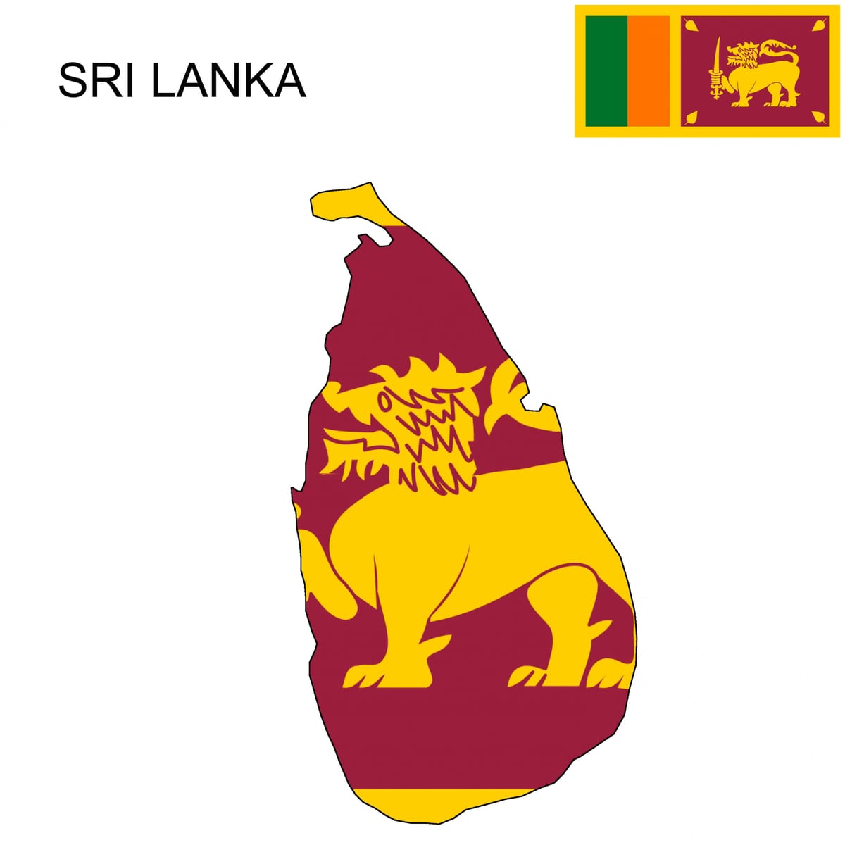 térkép Srí Lanka-i zászló