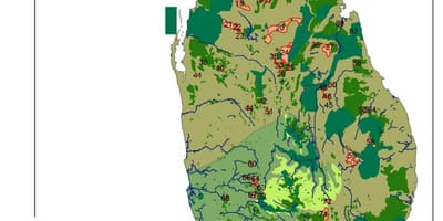 Térkép Srí Lanka-i erdők