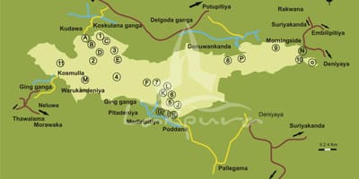 Térkép sinharaja Srí Lankán