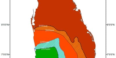 Srí Lanka éghajlati zóna térképen
