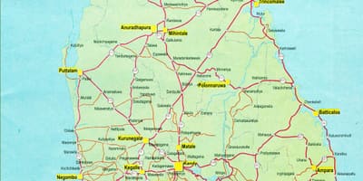 Sri Lanka-i autópálya, út, térkép