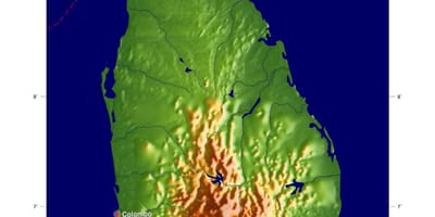 Térkép Srí Lanka-i magasság