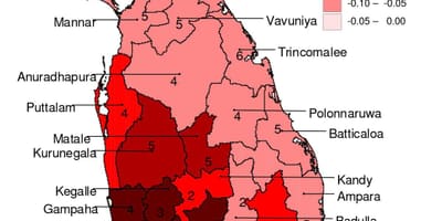 Térkép Srí Lanka malária