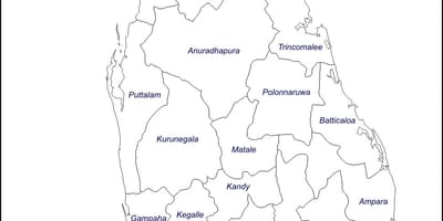 Sri Lanka-i térkép, rajz