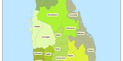 A Sri Lanka-i kerületi térkép