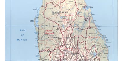 Térkép, Srí Lanka, városok