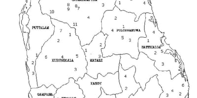 Térkép Srí Lanka-i térkép, fekete-fehér