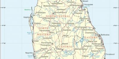 Közúti távolság térkép Srí Lankán