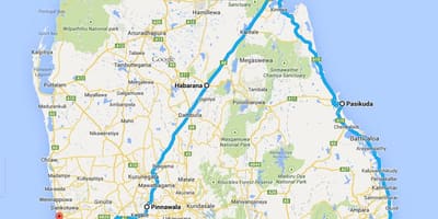 Srí Lanka legjobb strandok térkép
