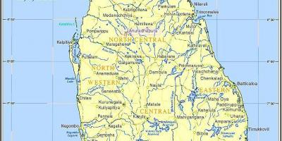 Sri Lanka-i vonat hálózati térképen